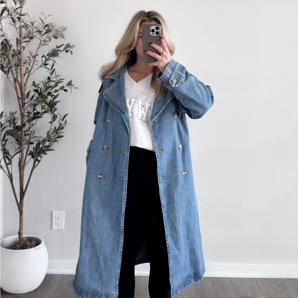 Blue Denim Trench Coat